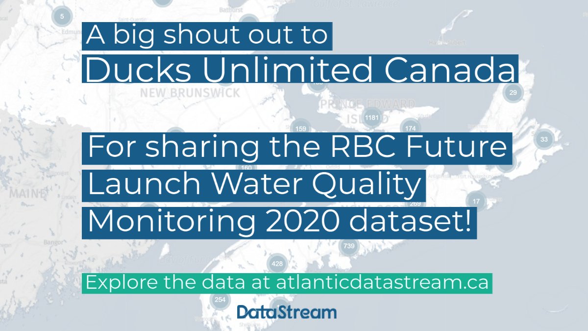 New dataset: a big shout out to @ducanada, who shared their #RBCFutureLaunch Water Quality Monitoring 2020 dataset on Atlantic #DataStream!

Explore, map, and visualize the data here: 1/2
doi.org/10.25976/yfnq-…