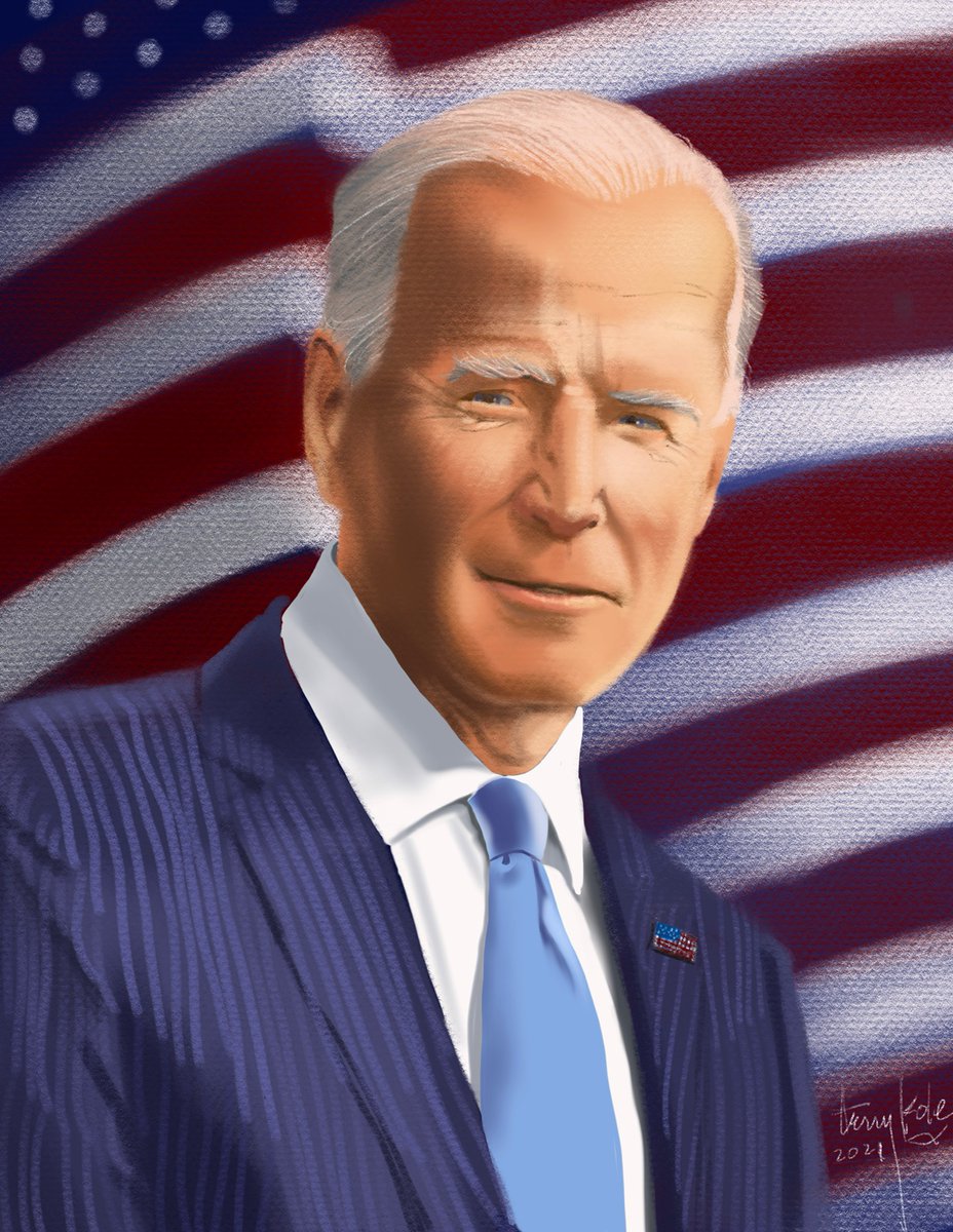 TerryKole's tweet image. My first attempts to illustrate our new President Joe Biden and Vice President Kamala Harris. Practice makes perfect...hoping to create better portraits in the future.