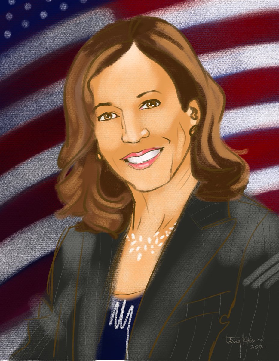 TerryKole's tweet image. My first attempts to illustrate our new President Joe Biden and Vice President Kamala Harris. Practice makes perfect...hoping to create better portraits in the future.