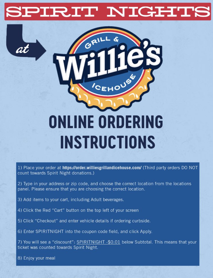 RobisonElemPTO's tweet photo. Meal planning made easy. This Monday! And NEW online orders make it even easier!!
#robisonpto #robisonstrong #lunch #dinner #willies #yum #helpourschool #patio https://t.co/ogVgd6s1BL