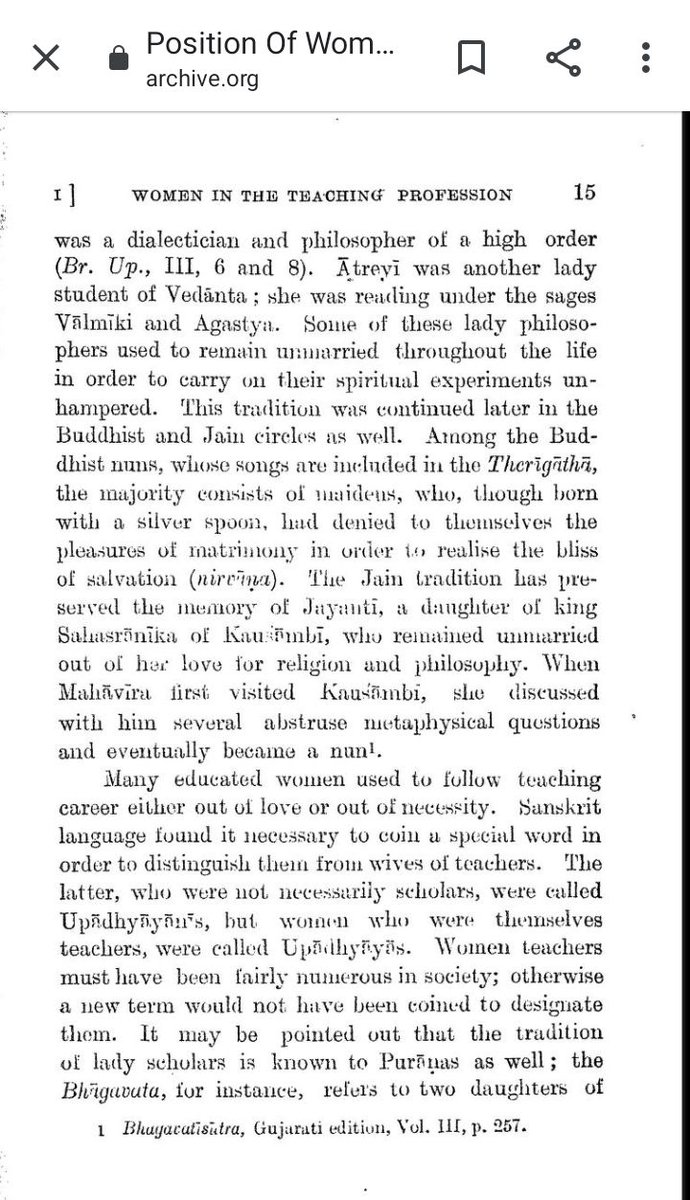 He says that this particular branch of science is very dry and probably even more abstruse than Mathematics but many women still took deep interest in it. Many educated women used to follow teaching as a career. It became necessary to include a word for female teacher +