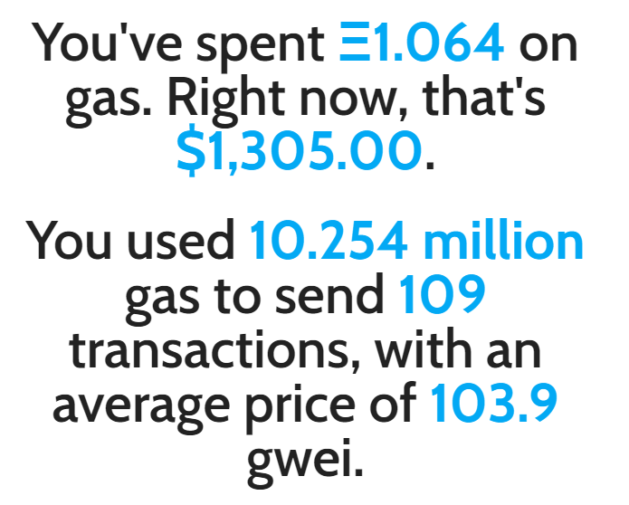 ClungeCrypto's tweet photo. Want to know what you've spent on gas? That's more than I put in my pussy wagon!
https://t.co/sUOlFRUlRZ
Just connect your wallet and see the stats.
#PSI #ROOK #MAHA #WHITE #OCTO #DOT #ETH #altseason #DBUND #RFI #DEUS #UNN #PHI #GGTK https://t.co/JwgQNSS04T