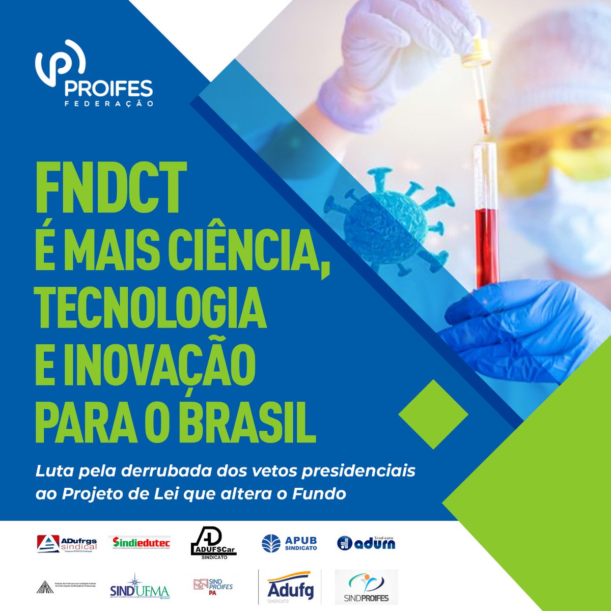 proifesfederal's tweet photo. #ciencia #tecnologia #inovacao #educacao #universidade #fndct #ictpbr #proifes https://t.co/TZn1c2fkiQ