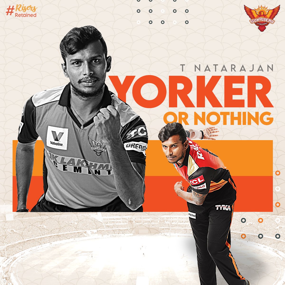 SunRisers's tweet photo. While @imK_Ahmed13, @Natarajan_91, & Basil added their pace & flair to the team โก
#RisersRetained #IPLRetention #OrangeArmy #IPL2021 https://t.co/qRxc4fwyij
