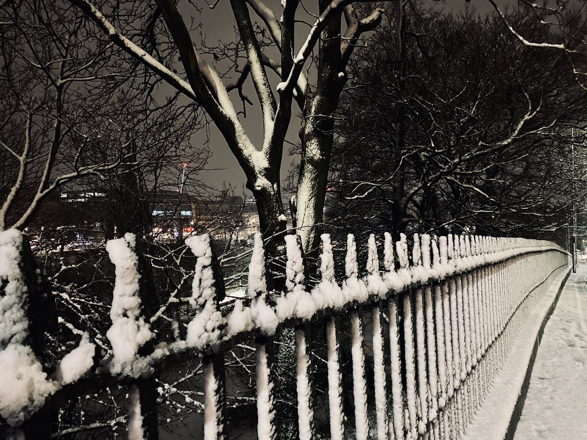  snow covered fence above Waverley station