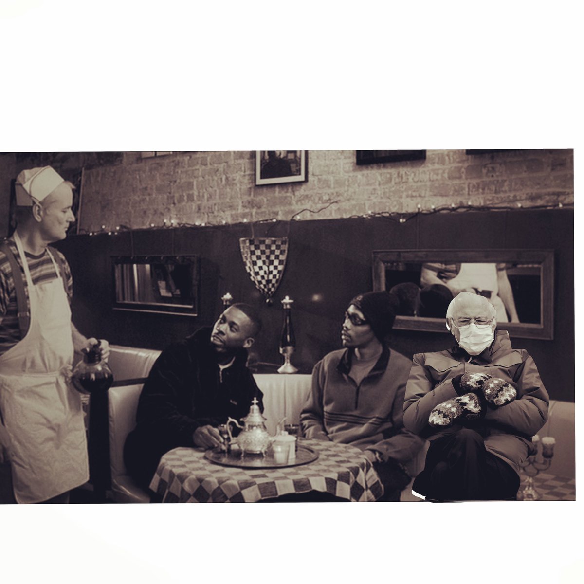 Ang2D2's tweet image. I’m once again asking for some coffee @BernieSanders @RZA @TheRealGZA @BillMurray #berniesmittens