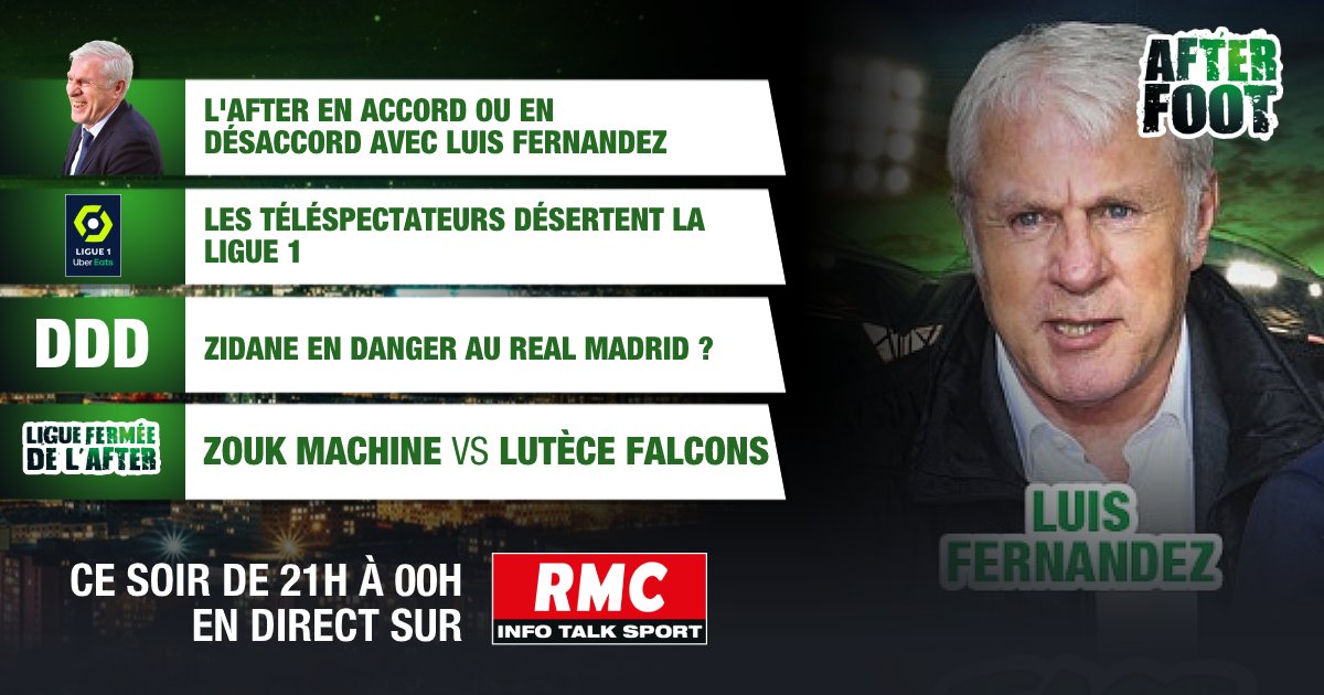 🚨 Après <a href="/walidacherchour/">𝚆𝚊𝚕𝚒𝚍 𝙰𝚌𝚑𝚎𝚛𝚌𝚑𝚘𝚞𝚛</a>, c'est au tour d'un ancien de la maison de venir débattre avec les membres de l'After pour #FaceAlAfter : <a href="/Fernandez_beIN/">Luis Fernandez</a> 
! 

👌 Promis, comme à la vieille époque, Luis va attaquer et ça promet d'être animé.