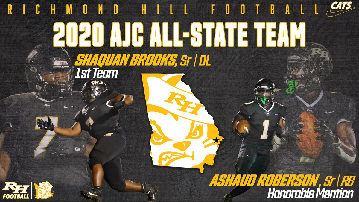 Congrats to these two Cats (<a href="/shaquan72/">Shaquan Brooks</a> &amp; <a href="/Its_atr14/">ashaud roberson ¹</a>) on earning Class 6A All-State honors! They have had outstanding high school careers &amp; #BuildTheHill in everything they do. #PROVEDit