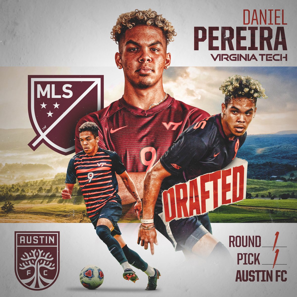 HokiesMSoccer's tweet photo. 𝐍𝐔𝐌𝐄𝐑𝐎 𝐔𝐍𝐎‼️🥇

@danipereira121 is the TOP PICK in the 2021 @MLS #SuperDraft 🦃🔥

#ProHokies https://t.co/Khirxwh16Y