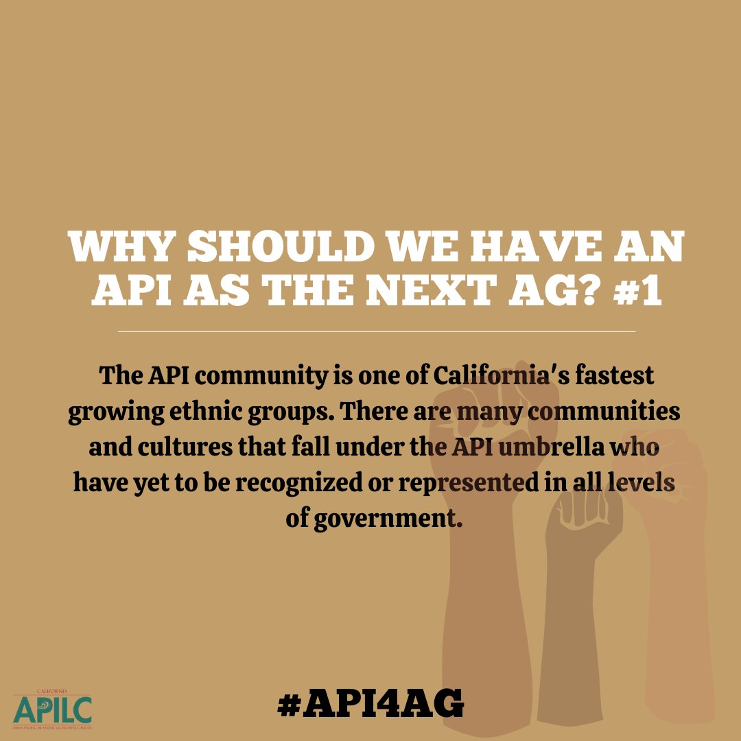 SEARAC's tweet photo. California's Gov. @GavinNewsom is considering appointing a new attorney general. Several #AAPI candidates are qualified to serve.

@SEARAC is proud to have signed onto the petition from the CA Asian Pacific Islander Legislative Caucus advocating for an AAPI AG. #API4AG https://t.co/tHKvvWTGxm