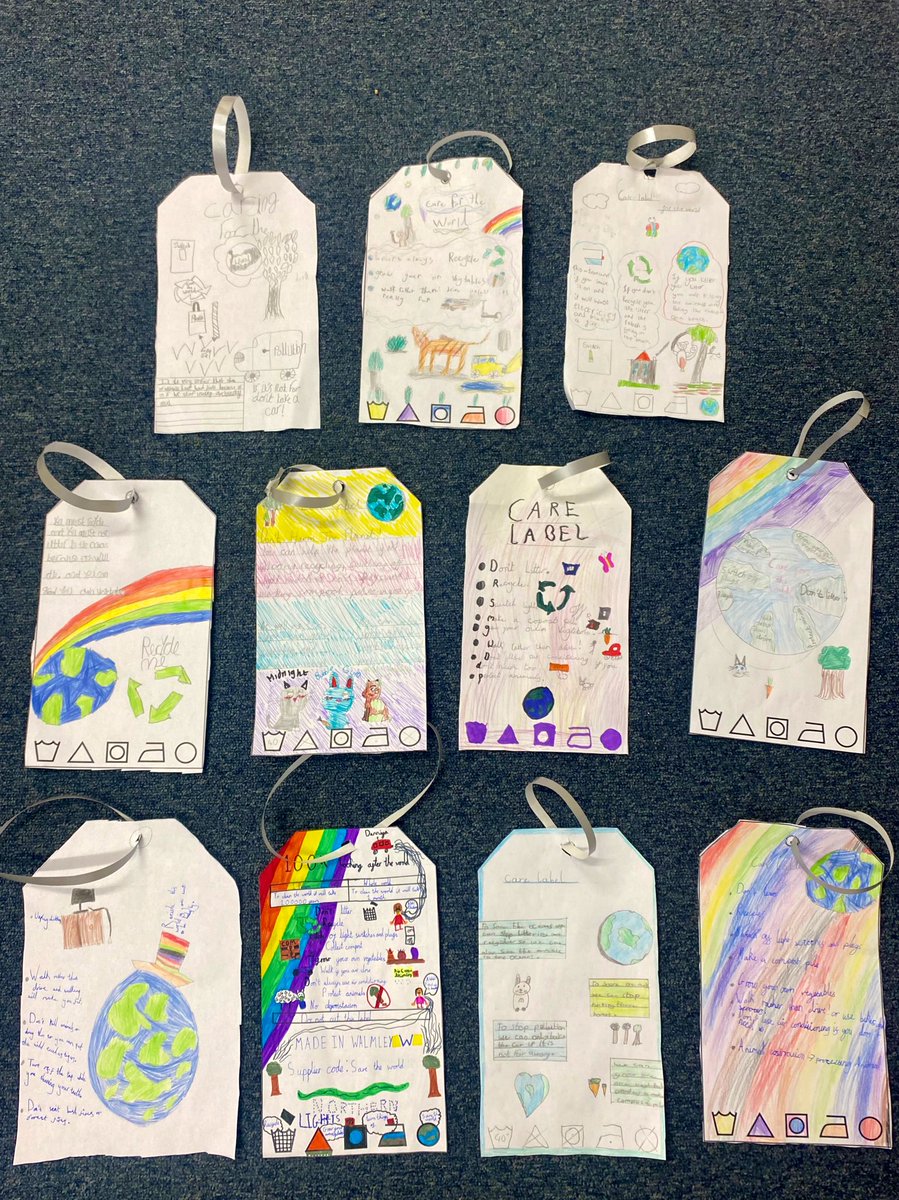 Lewis2020Miss's tweet photo. @walmleyjssc Amazing care labels for the world by Year 5 children in school this week 🌍🏷  Super tips for looking after our planet ♻️🥕💡🚰 #SaveOurOceans #Recycle https://t.co/zQ8CgDG1SI