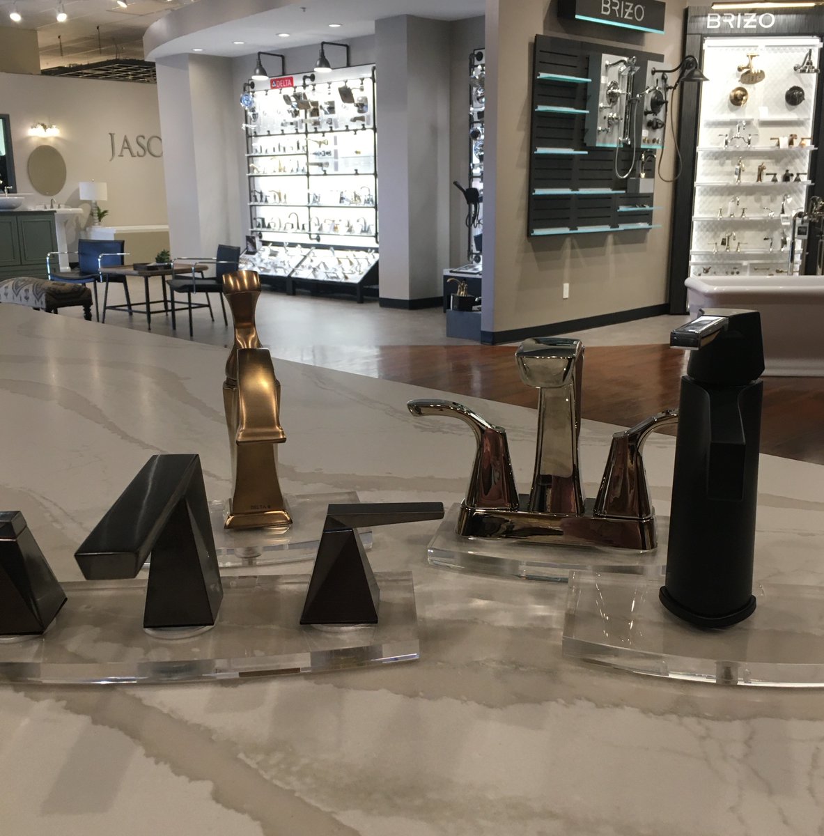 DesignCenterCMS's tweet image. Meet Delta’s newest finishes: matte black, champagne bronze, polished nickel, &amp;amp; black stainless. Come in to see more selections!