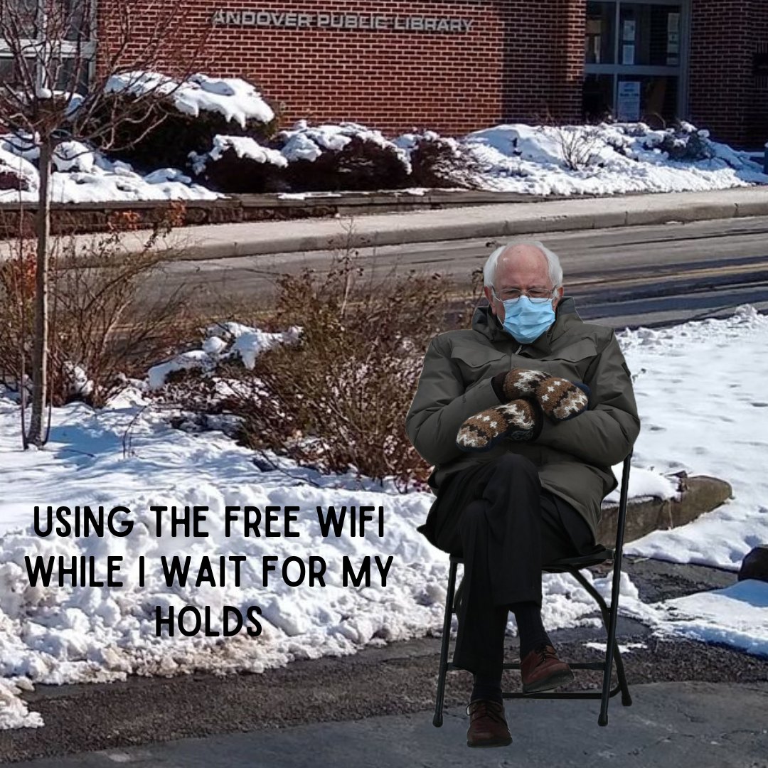 Mittens are essential when using the library wifi today. #berniesmittens #BernieSandersMittens