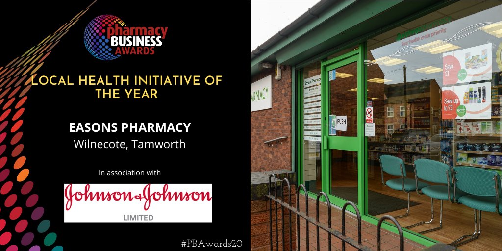 EasonPharmacy's tweet photo. We are very pleased to have won the local health initiative of the year award for our minor illness clinics at the pharmacy business awards 🍾
#pbawards20 https://t.co/JuZulKBngB
