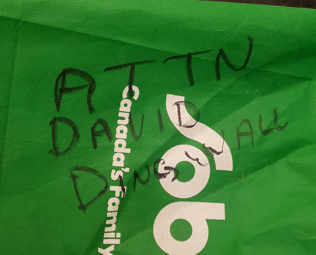 Follow them to back room & they explain they found a mystery package that they'd like me to ID.Huh.Turns out someone left this bag, addressed to  @cbuniversity President, in front of the business building. No note. Just the President's name in sharpie.