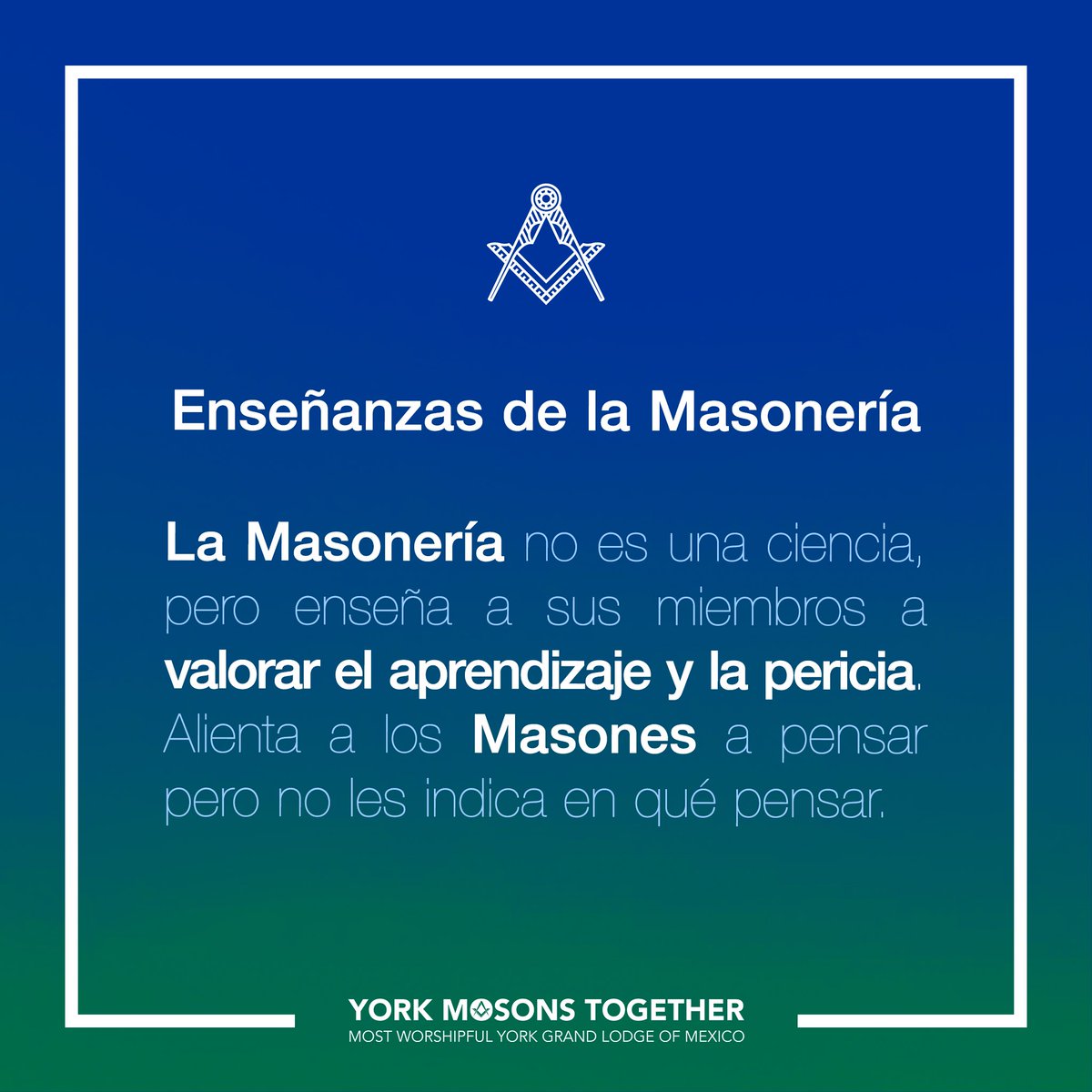Teachings of Freemasonry.

Freemasonry is not a science, but it does teach its members to value learning and experience. It encourages Masons to think but does not tell them what to think.

#freemasonry

#yorkmexicomasons #yorkmasonstogether #2b1ask1