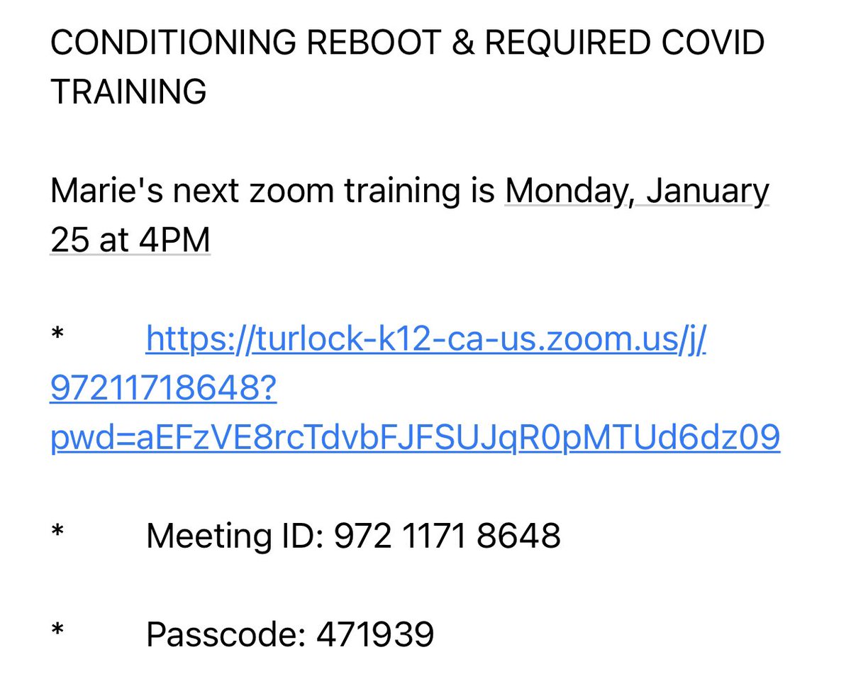 All THS athletes need to get this training done.