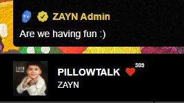 PILLOWTALK MEMORÁVEL! Zayn colocou seu primeiro single da carreira para se despedir da Listening Party.

Zayn: Estamos nos divertindo? :)

#NobodyIsListeningParty 
nobodyislisteningparty.com/event