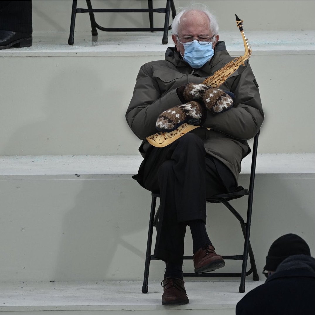 Saxophonist performing Mussorgsky’s “Pictures at an Exhibition”. #saxophone #classicalmusic #berniesmittens