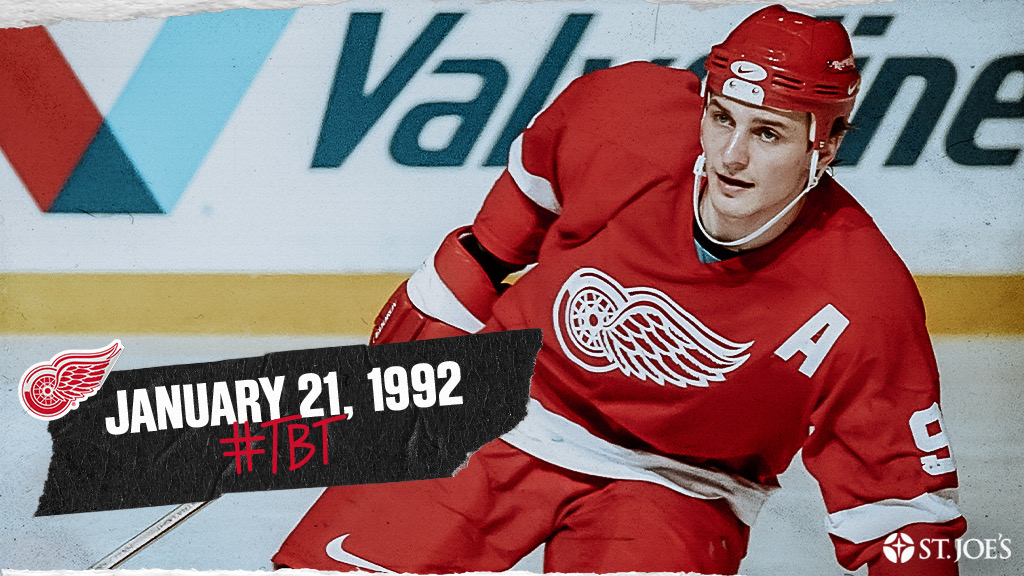 DetroitRedWings's tweet photo. 𝐎𝐧 𝐭𝐡𝐢𝐬 𝐝𝐚𝐲 𝐢𝐧 𝟏𝟗𝟗𝟐:

Sergei Fedorov ties a team record for most points in a period (1G, 3A) leading Detroit to a 7-3 win over Philadelphia at Joe Louis Arena. #TBT https://t.co/YgNQo34RiO
