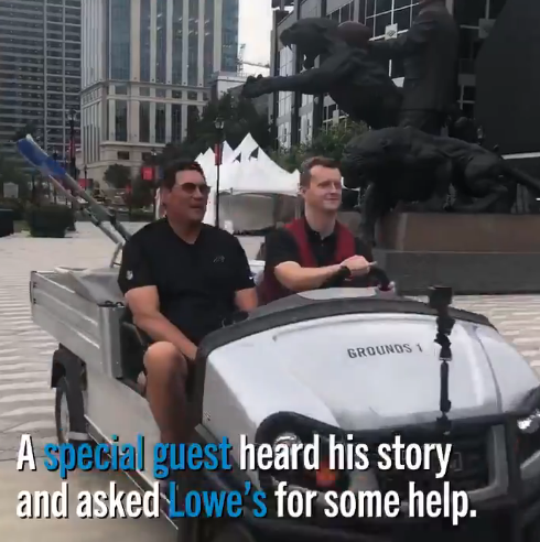 CountCaleb's tweet photo. Do y'all remember when there was a 12 year old who was cutting grass because he said he didn't want to burden his mom and pay for his own college and the panthers heard about it and called him in and..........bought him a lawnmower so he could continue mowing lawns for college https://t.co/mFZHsX6Xkm