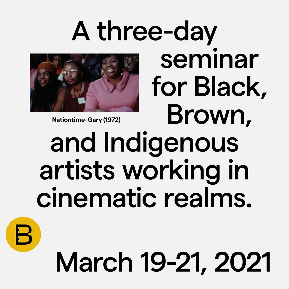 BlackStarFest's tweet photo. Announcing the William and Louise Greaves Filmmaker Seminar! A three-day gathering for Black, Brown, and Indigenous artists working in cinematic realms, hosted by BlackStar. Apply by January 31: https://t.co/Q1KMVnooEy https://t.co/cKkGsbHpQO