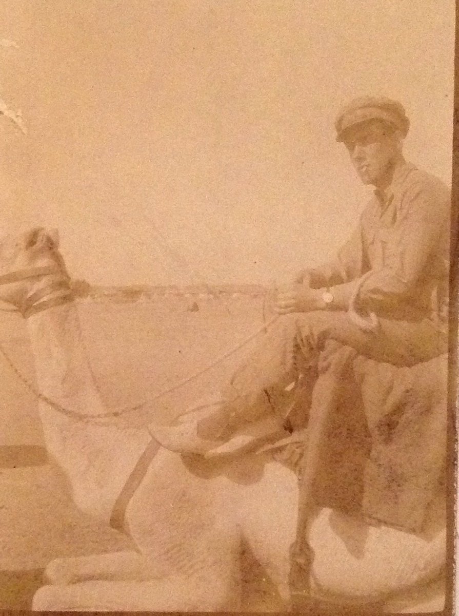 George was deployed to Egypt, joined the Camel Corp, later Imperial, KIA near Gaza. He took various snaps, these & other effects were sent home which his sister, my grand mother, kept in her album, along with other cards from her brothers.