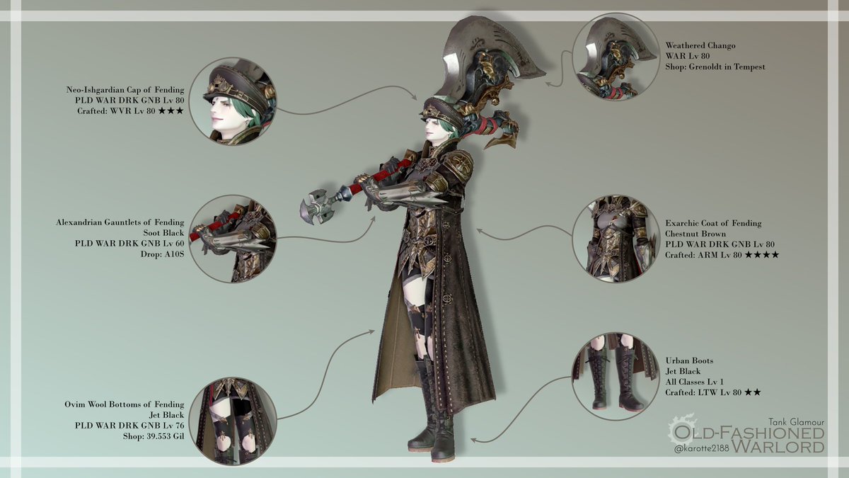 karotte2188's tweet photo. Tank Glamour - Old-Fashioned Warlord
https://t.co/70sX2rXApT
#TrueEndgame #femroe #roegadyn #ffxivTank #FFXIV #ffxivsnaps #EorzeaPhotos #FF14 #GPOSERS #gpose #glamour #gshade #EorzeaCollection https://t.co/FavNqEkpWk