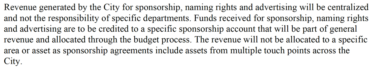 Here's another summary of the kind of cha-ching the city is hoping to earn through their sponsorship policy.  #yqrcc /12