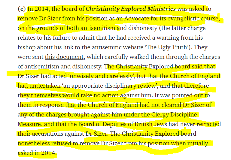 CEEC’s chair is  @hugh_palmer, outgoing rector (vicar) of  @AllSoulsLP.As a director of both  @EvangelicalsNow and  @ChristExplored, he failed not once but twice to take decisive action against Stephen Sizer's antisemitism when asked.7.