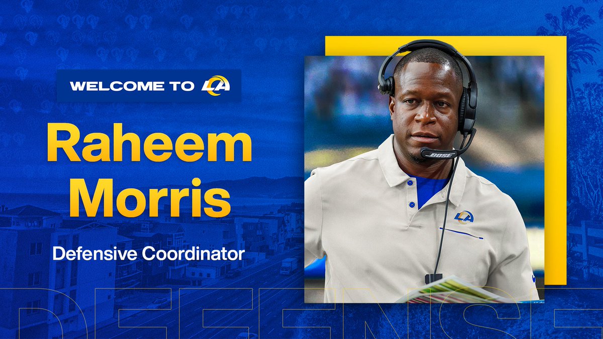 Welcome to Los Angeles! 

We’ve agreed to terms with Raheem Morris to become our next DC » bit.ly/2Y85yNf
