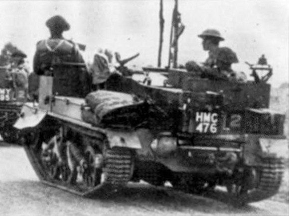 The Scout Carrier was intended to operate alongside Vickers Mk VI Light Tanks for Divisional Reconnaissance Regiments etc.Various traits of both vehicles, bar the obvious Horstmann suspension, that carried over into the Universal Carrier are quite evident. /3