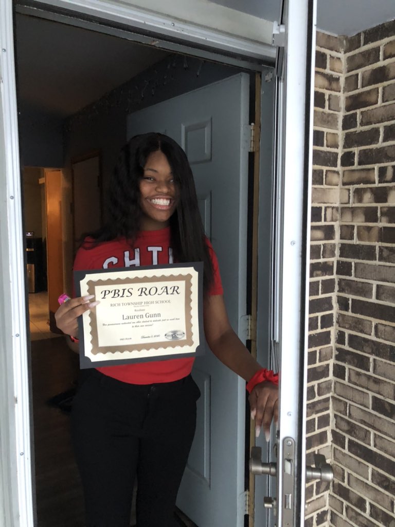 PBIS has been busy delivering Raptor ROARS to students homes over the past week. Congrats to everyone. Here’s one for Lauren Gunn whose resilience has inspired other students to keep going! Way to R.O.A.R #richinstudentsuccess #RaptorROAR
