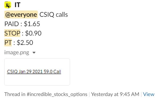 IncredibleTrade's tweet photo. $CSIQ calls BOOM! 1.65 to 3.30 https://t.co/vM3vs0Y4DG