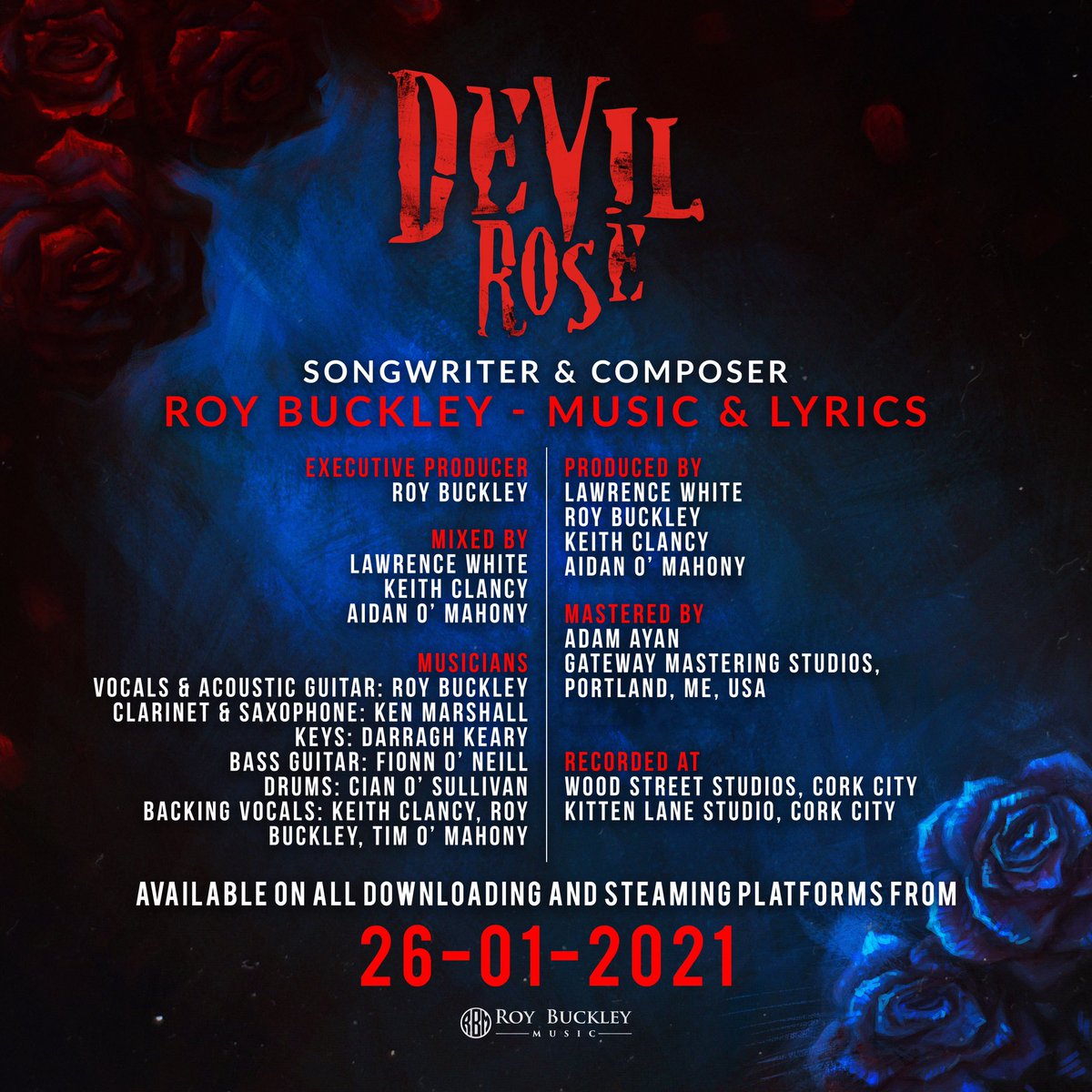 roybuckleymusic's tweet photo. Massive thank you to Aslan’s legendary frontman Christy Dignam for his kind words about Devil Rose !!
#DevilRose #NewMusic #NewSingle #NewRelease #NewSong #LockdownMusic #Music #RoyBuckley #Singer #Songwriter https://t.co/GlNOx3whGH