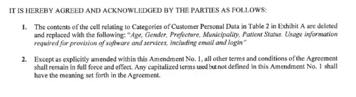 Interestingly, in a contract amendment signed one week (!) after the initial agreement, we read a clause that changes the categories of personal data to be processed. Some categories are added, and the term ‘pseudonymised’ is removed.