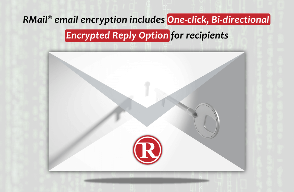 RPost's tweet photo. #RMail provides the simplest #userexperience for recipients. Senders can use the one-click, bi-directional encrypted reply to enable the recipients to reply encrypted using different levels of #encryption without installing or adding anything on their end. https://t.co/SQBqdAaLx6 https://t.co/Osenl921Si