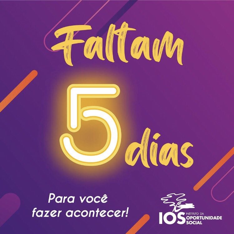 ElisJesus_'s tweet image. Faltam 5 dias para o início das inscrições para o primeiro semestre no IOS! 

Fiquem ligados! #eufaçoacontecer #vemproIOS #IOS2021

#IOS