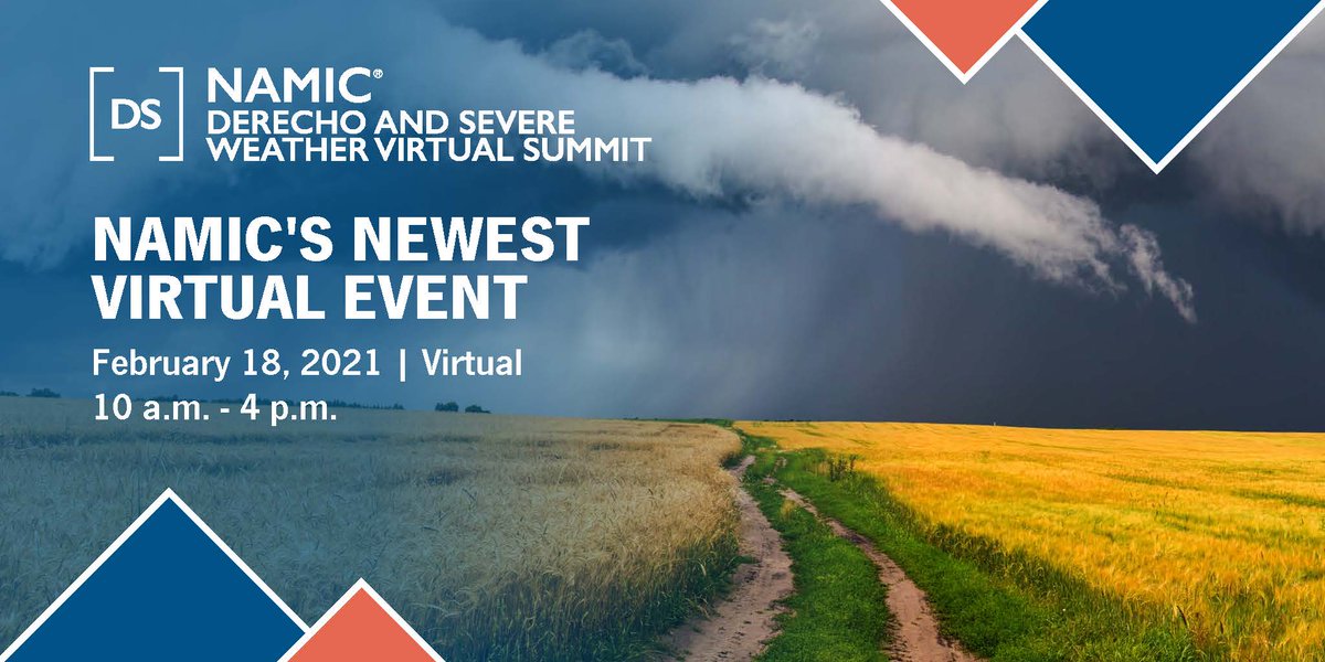 NAMIC's tweet photo. We've teamed up with @GuyCarpenter to bring you the new Derecho and Severe Weather Virtual Summit. Join us to learn the latest about all kinds of extreme weather. #NAMICevents https://t.co/m0Bu9nIKfK https://t.co/og8LURKuqc