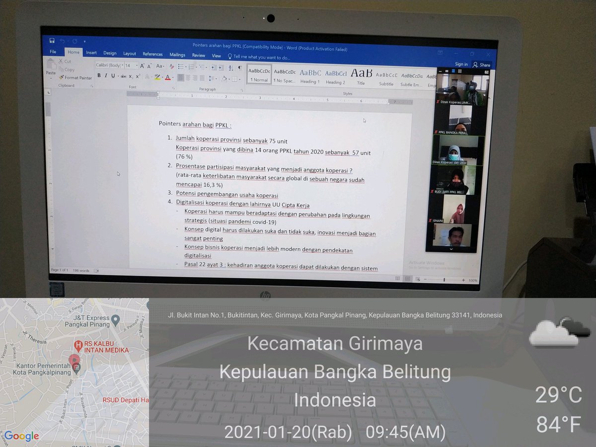 MeriAnd49156658's tweet photo. Zoom meeting bersama Dinas koperasi dan UKM Prov. Babel beserta para koordinator PPKL kab/kota dalam rangka Rapat Tekhnis pelaksanaan Programa kegiatan PPKL tahun 2021.

@dinaskukmbabel 
@BangkaPpkl 
@PENYULUH_COOP 

#penyuluhkoperasi
#ppklkemenkopukmri
#ppklbabel https://t.co/UTzE4mtrRL