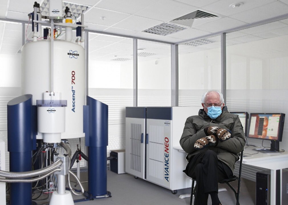 MARK_A_OLSON's tweet image. Waiting to acquire a 13C NMR spectrum on a 1 mg sample. #chemistry #chemtwitter #Science #NMR #WaitingPatiently #berniesmittens