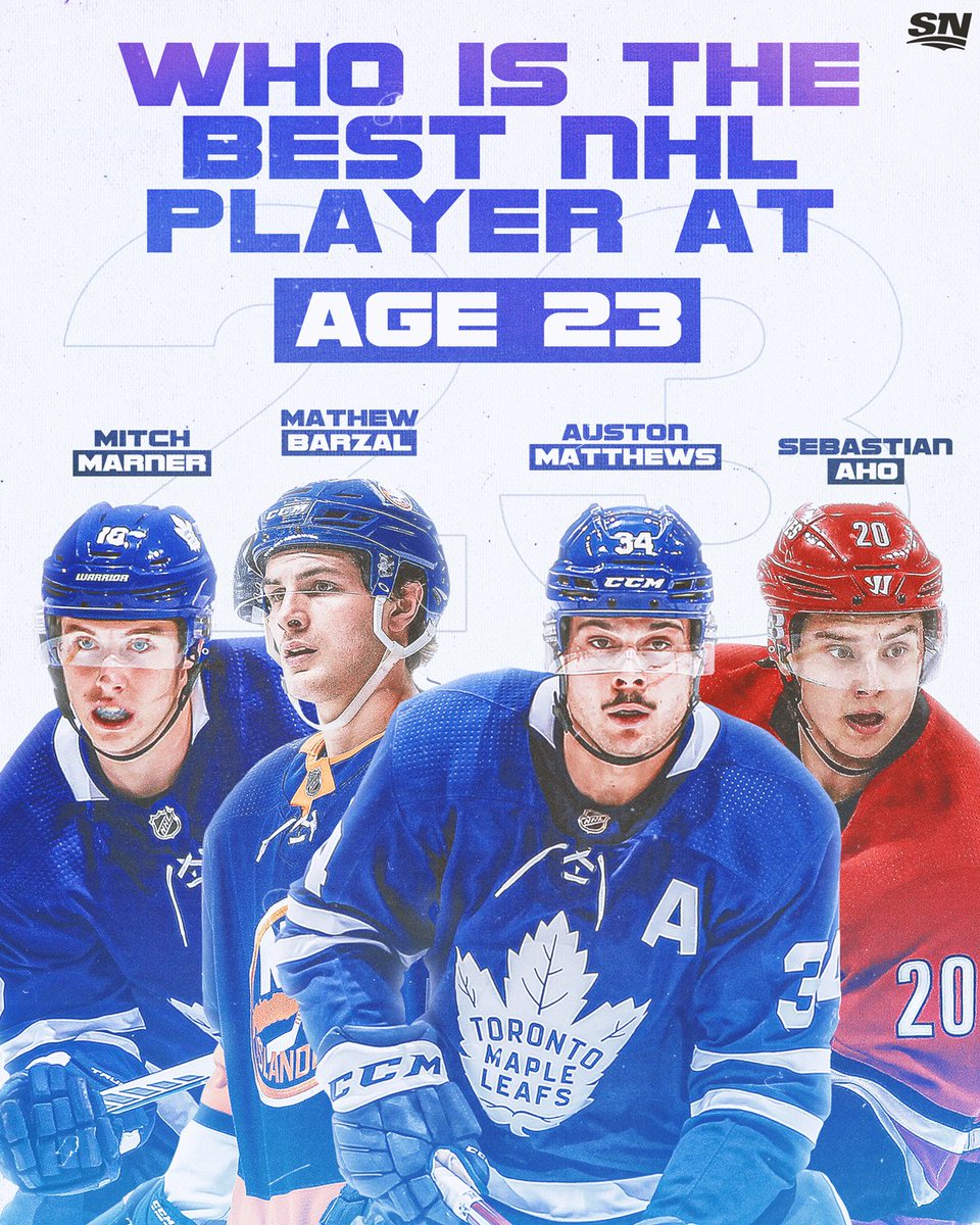 Sportsnet's tweet image. Everybody likes you when you're 23. 👀

Who's your pick for the best player in the NHL at age 23? 🤩 #NHLonSN