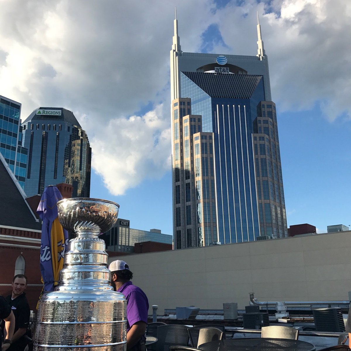 #throwback to the last time the Cup was in town and hanging out on our rooftop. Will this be our year? Watch our hometown team take on Dallas tomorrow night!