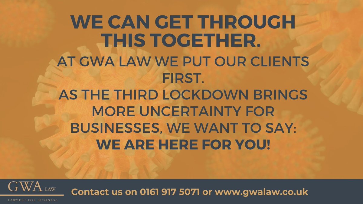As we still don't know when this current  will end, we just wanted to say, we are here for you!

gwalaw.co.uk/covid-19/

#hereforyou #covid19