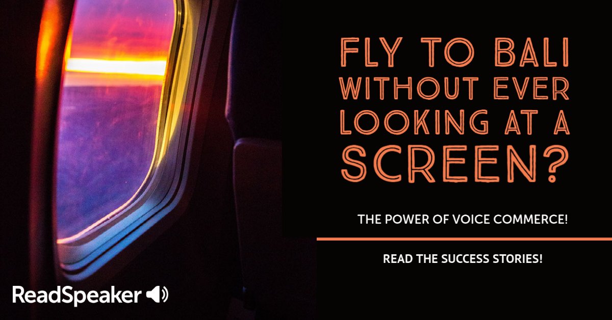 Flying to Bali without ever looking at a screen? Voice Commerce is an exciting new channel for brands to distinguish themselves and provide customer value. #voice #voicecommerce #VUX #voicefirst

Read success stories by the biggest brands on our blog post.
hubs.ly/H0FbRlQ0