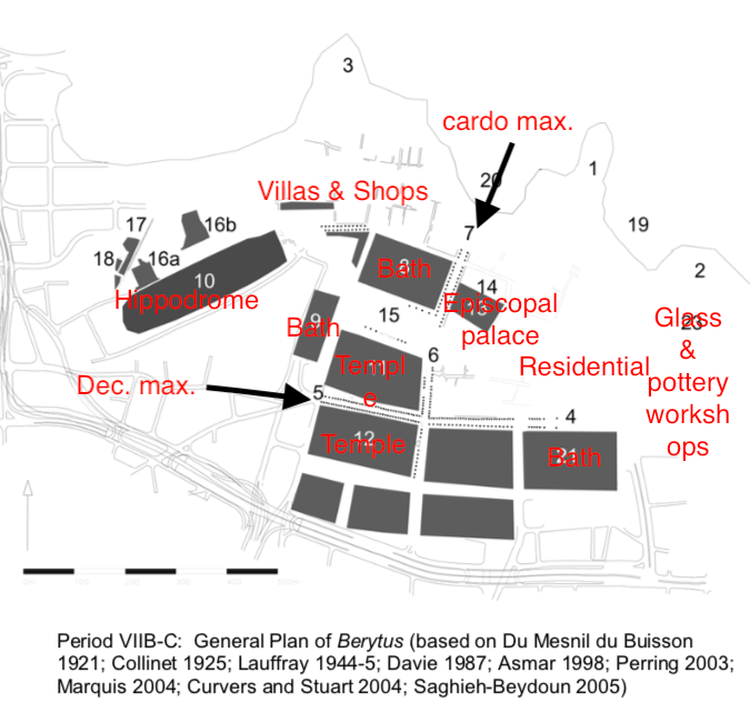 1/ What does  #archaeology tell us about on the eve of the Muslim  #conquest. When Yazīd and Mu‘āwiya showed up, what was  #Beirut like? First, what it shows us that Beirut of the 7th century was much diminished compared to the “splendid” city of the 5th-6th century- rm