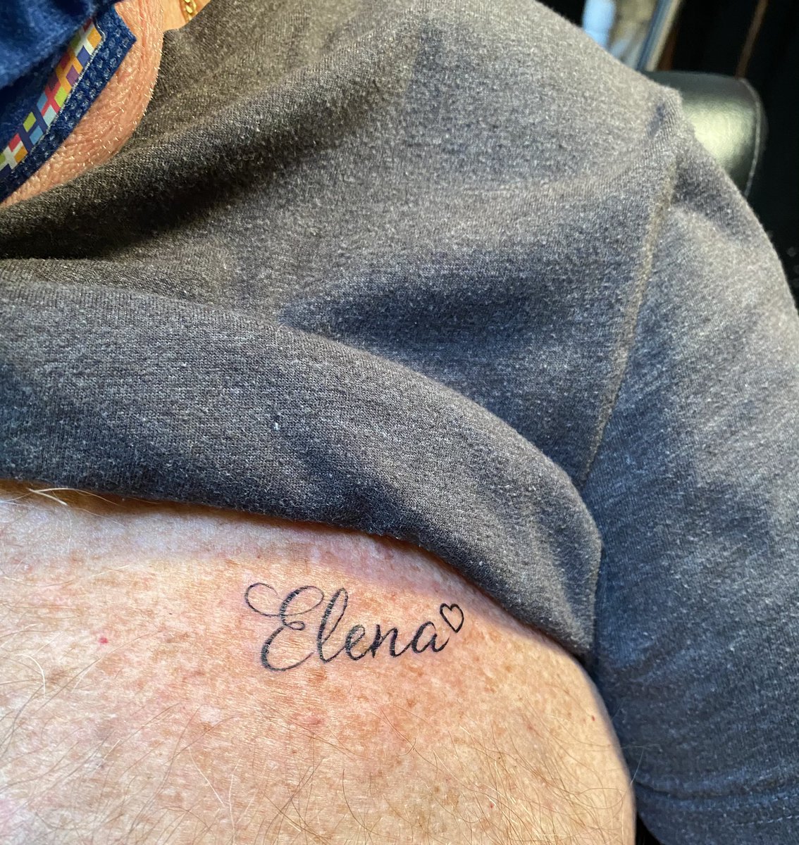 daniel__amrn's tweet photo. my 79 year old badass grandpa got his first tattoos yesterday- one for his wife, and of course one for his favorite soccer team @BocaJrsOficial https://t.co/zCJQo36Yl2