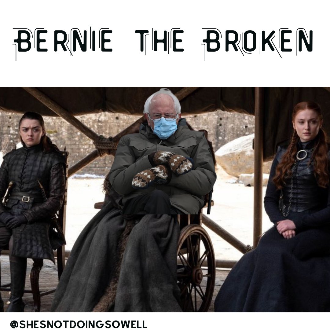 notwellpodcast's tweet photo. I mean right #GameOfThrones #BernieSandersMittens #BernieSanders #InaugurationDay #podcast #branthebroken #GOT https://t.co/dY0kerBtSk