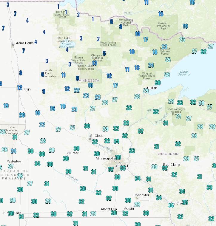 NWSTwinCities's tweet photo. Here's a look at 10am temperatures across the region... Let's play 'Find the Cold Front'! As the front continues its trek southeastward, temps will fall through the afternoon. This means that portions of the forecast area have already seen their highs for the day. #mnwx #wiwx https://t.co/EBznF6ww9L