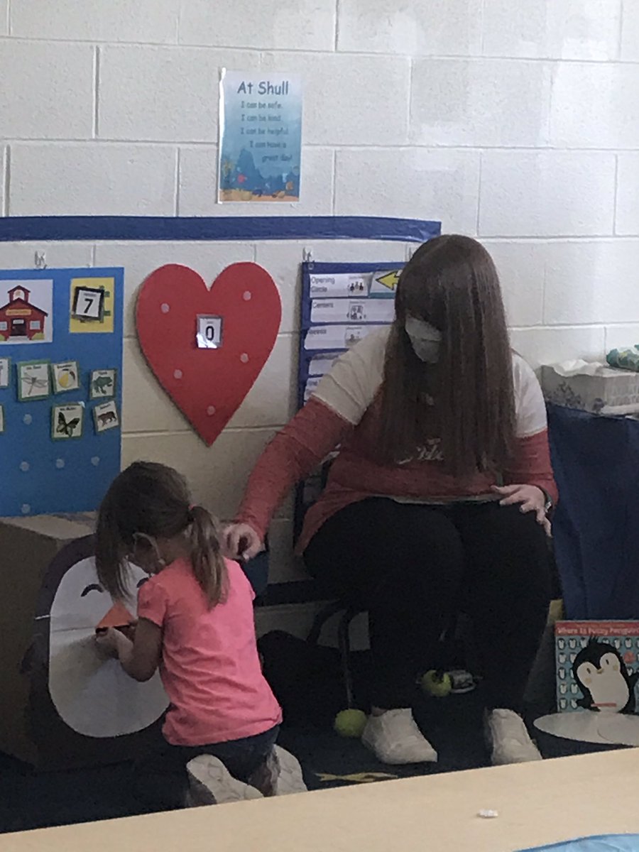 ShullELC's tweet photo. Students are feeding the penguin fish shapes in Ms. Butler’s early childhood classroom @ShullELC  Classroom culture of kindness, respect, &amp; high expectations @RayPec https://t.co/yxDGL91Lju
